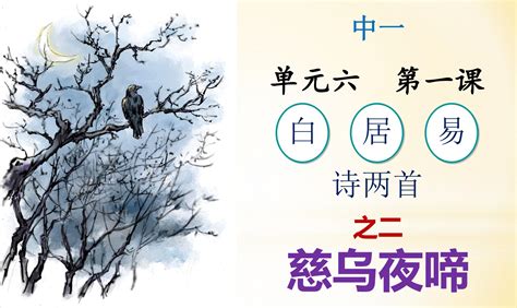 慈烏夜啼有幾組對句|中國古詩文精讀